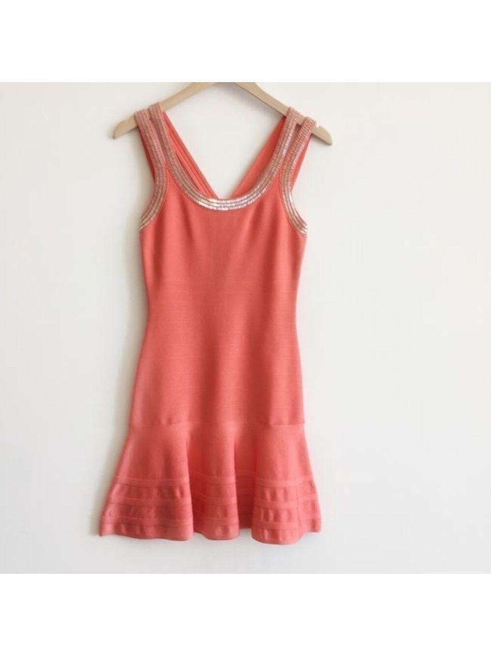 Marciano Coral Beaded Fit & Flare Bandage Dress - Picture 3 of 13